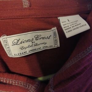 Lions Crest 2 Pockets Purple Hoodie 🧥Size L,Men,100% Cotton,Nice Gift. 🎁